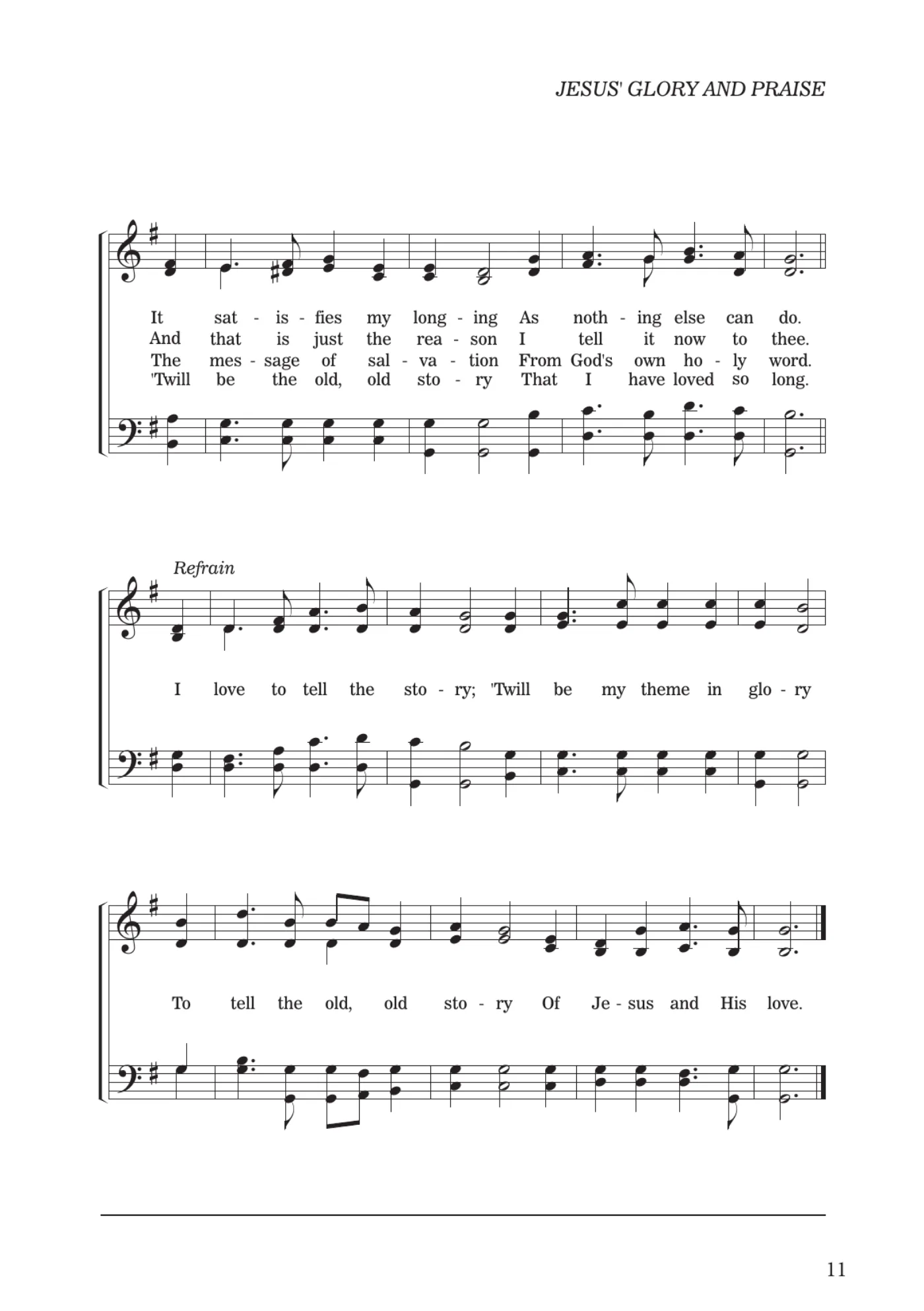 Sheet music for I Love to Tell the Story, page 11