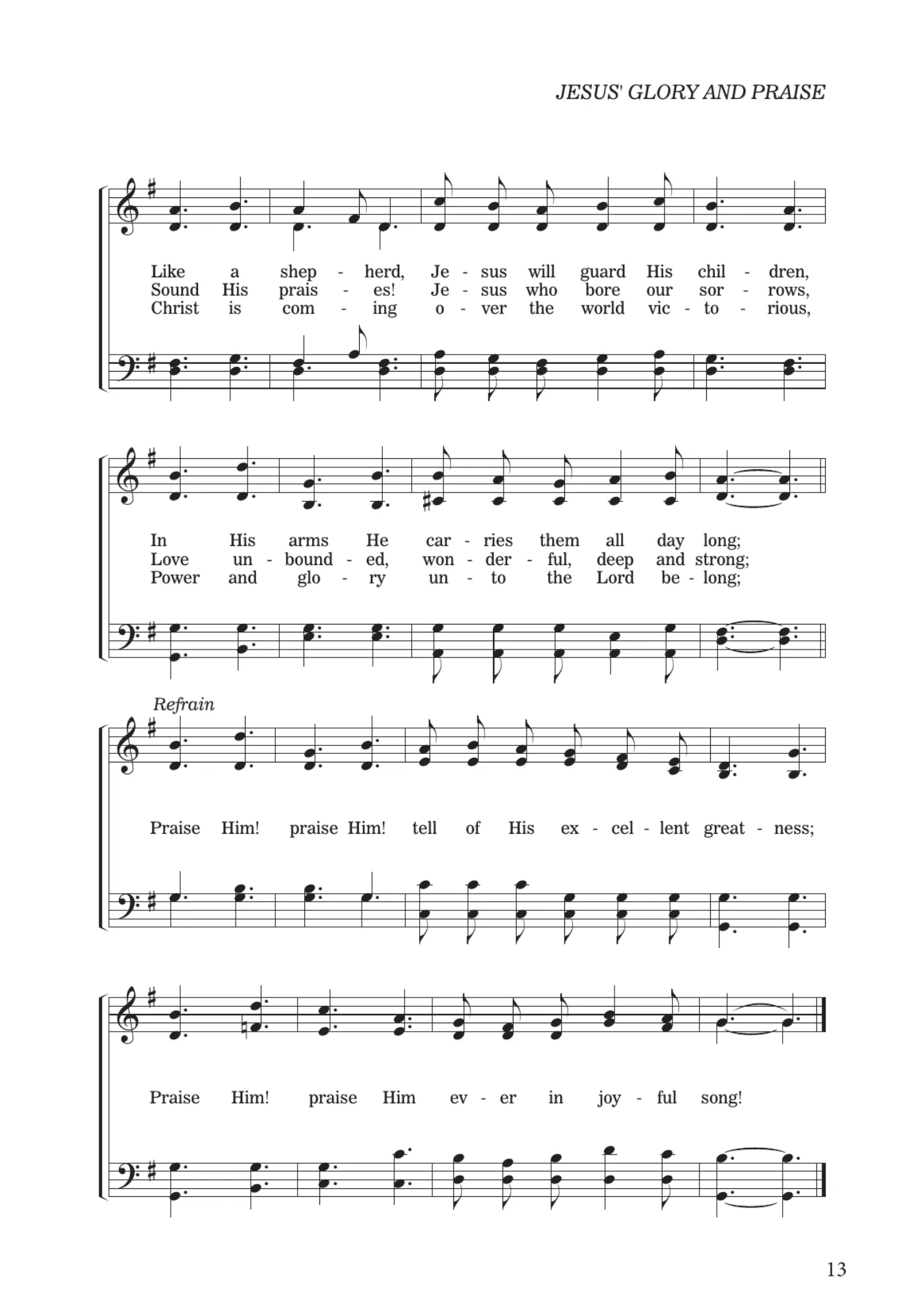 Sheet music for Praise Him! Praise Him!, page 13