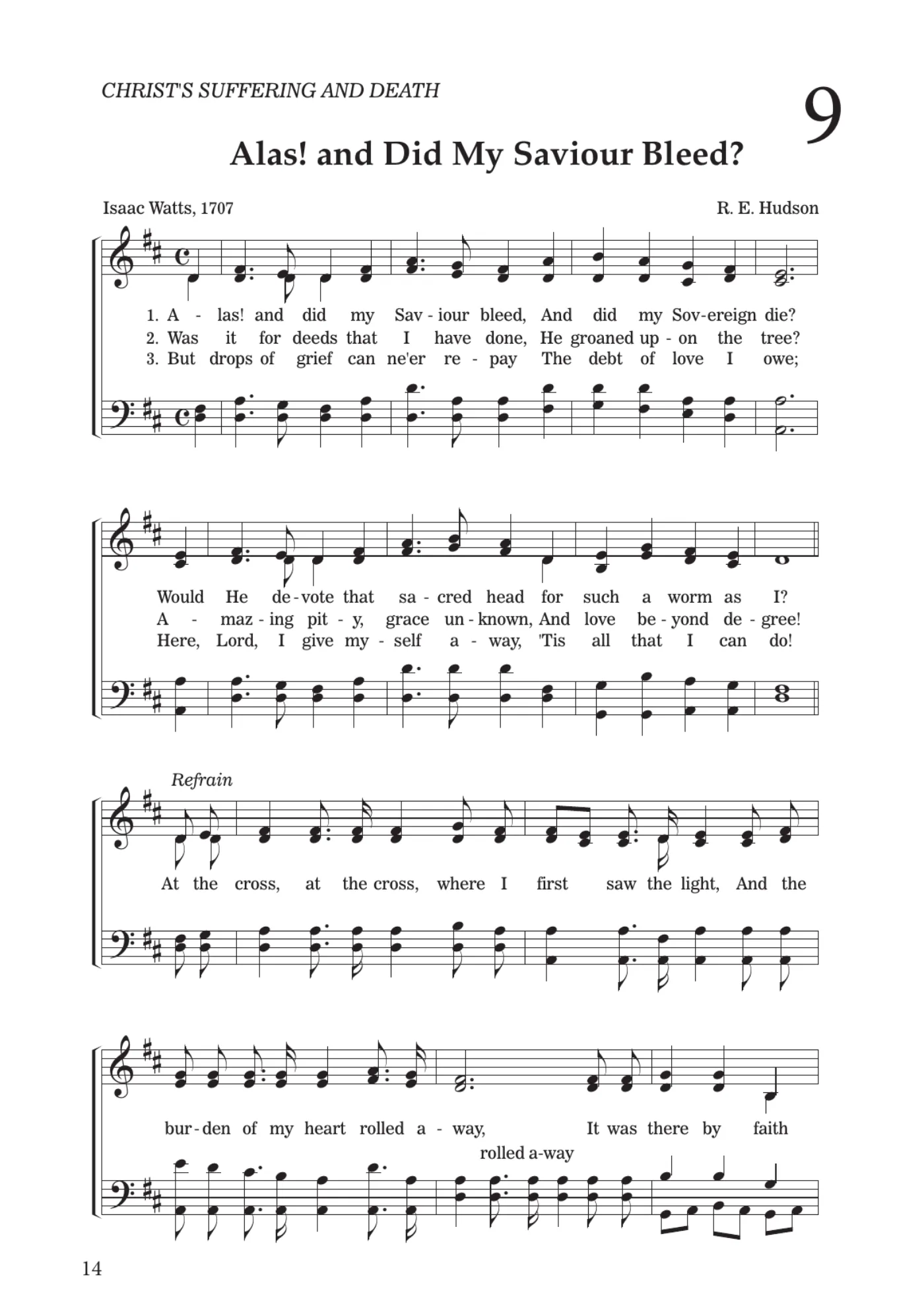 Sheet music for Alas! and Did My Saviour Bleed?, page 14