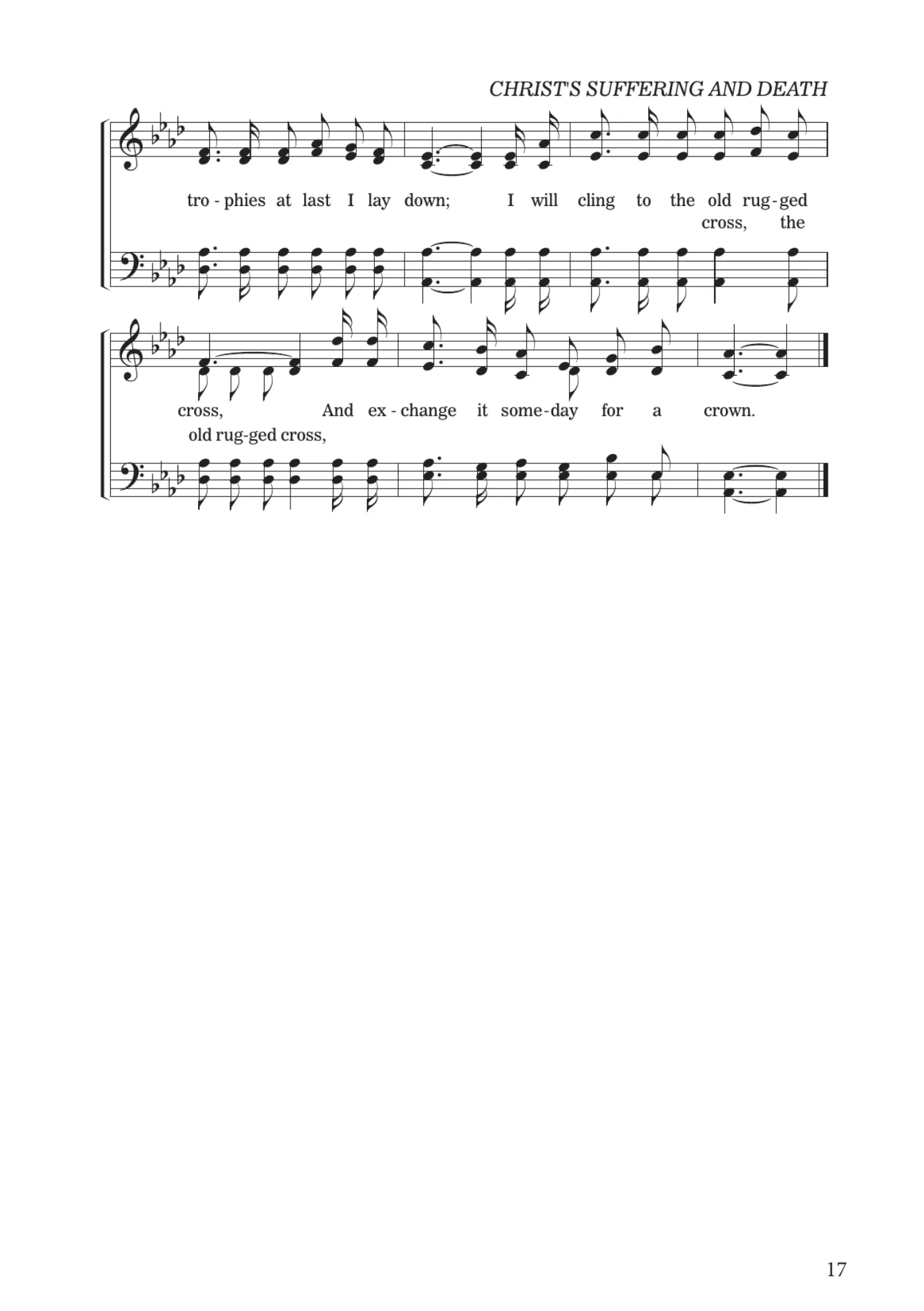Sheet music for On a Hill Far Away, page 17