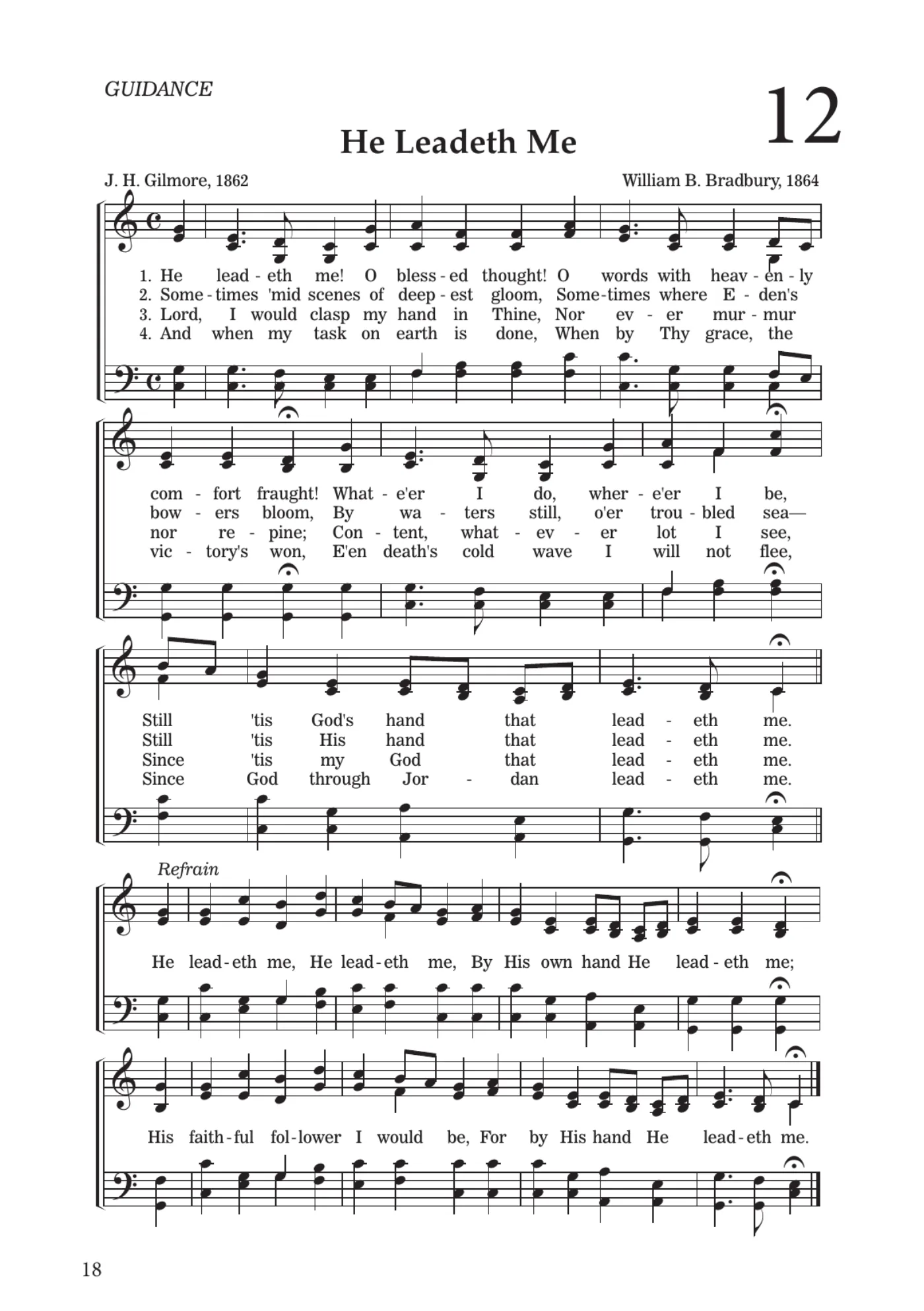 Sheet music for He Leadeth Me, page 18