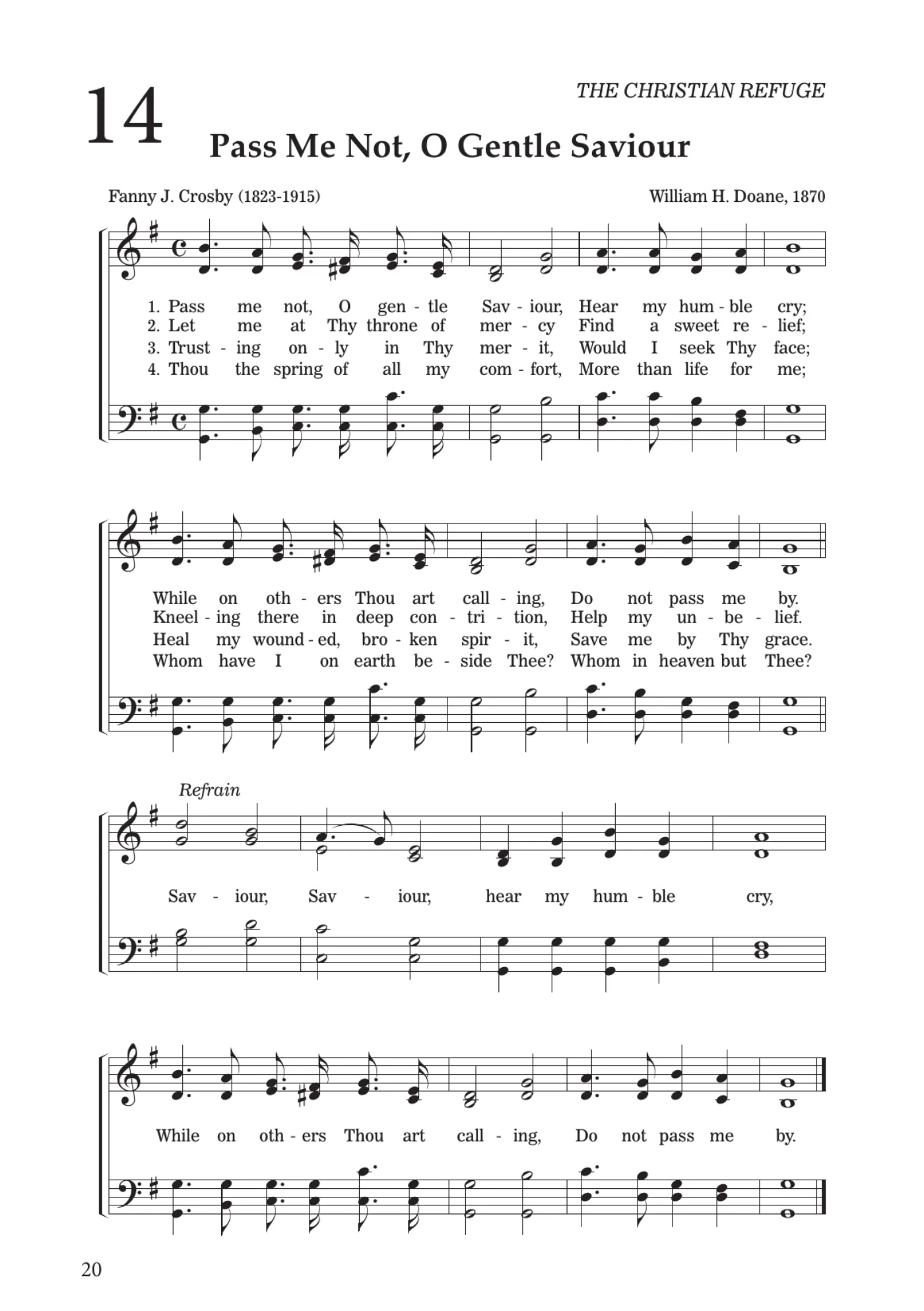 Sheet music for Pass Me Not, O Gentle Saviour, page 20