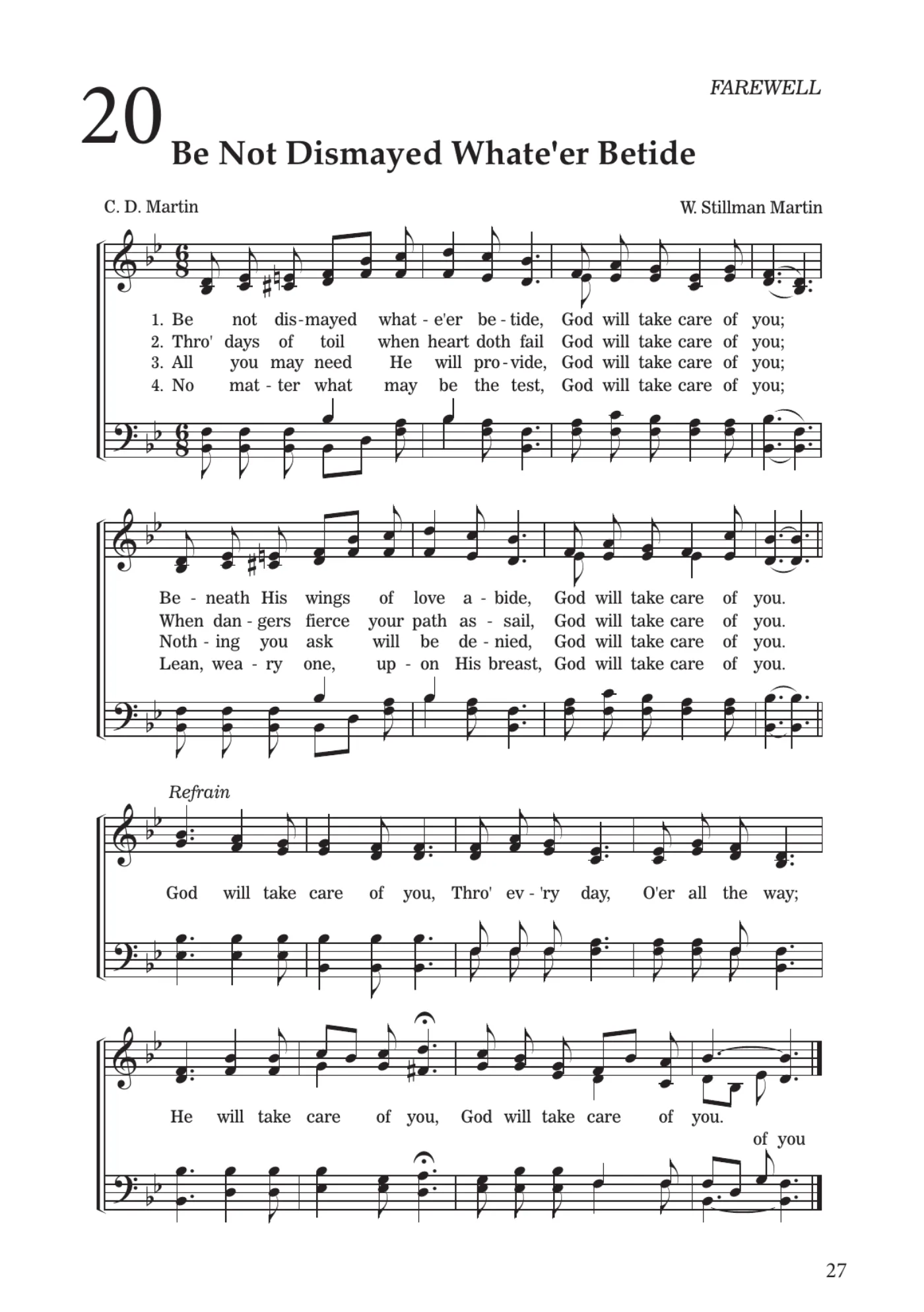 Sheet music for Be Not Dismayed Whate'er Betide, page 27