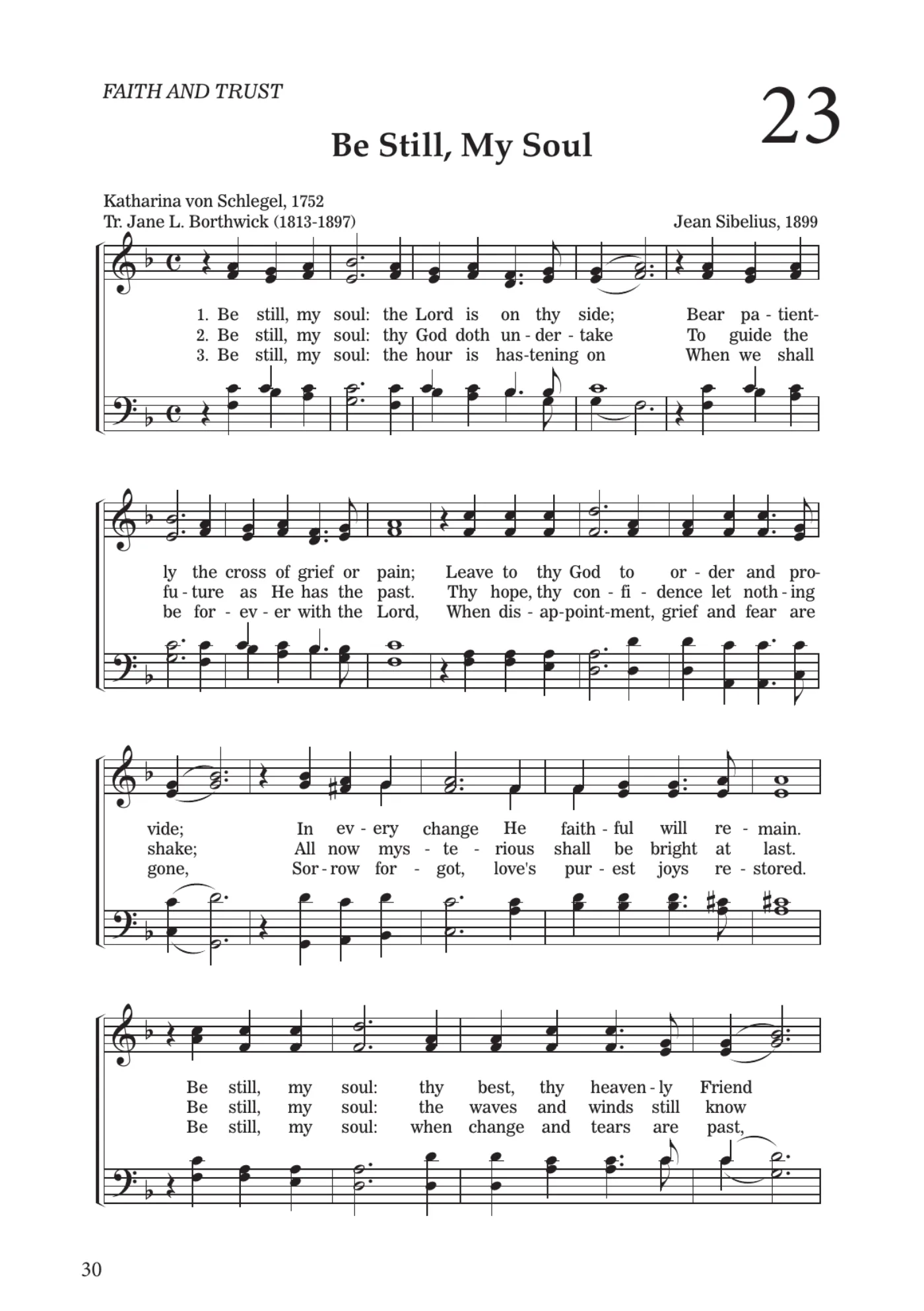Sheet music for Be Still, My Soul, page 30