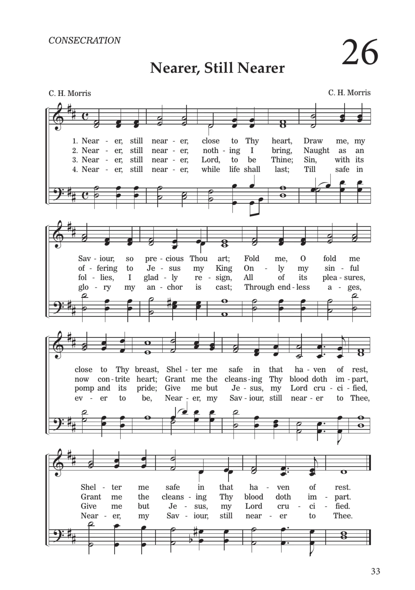 Sheet music for Nearer, Still Nearer, page 33