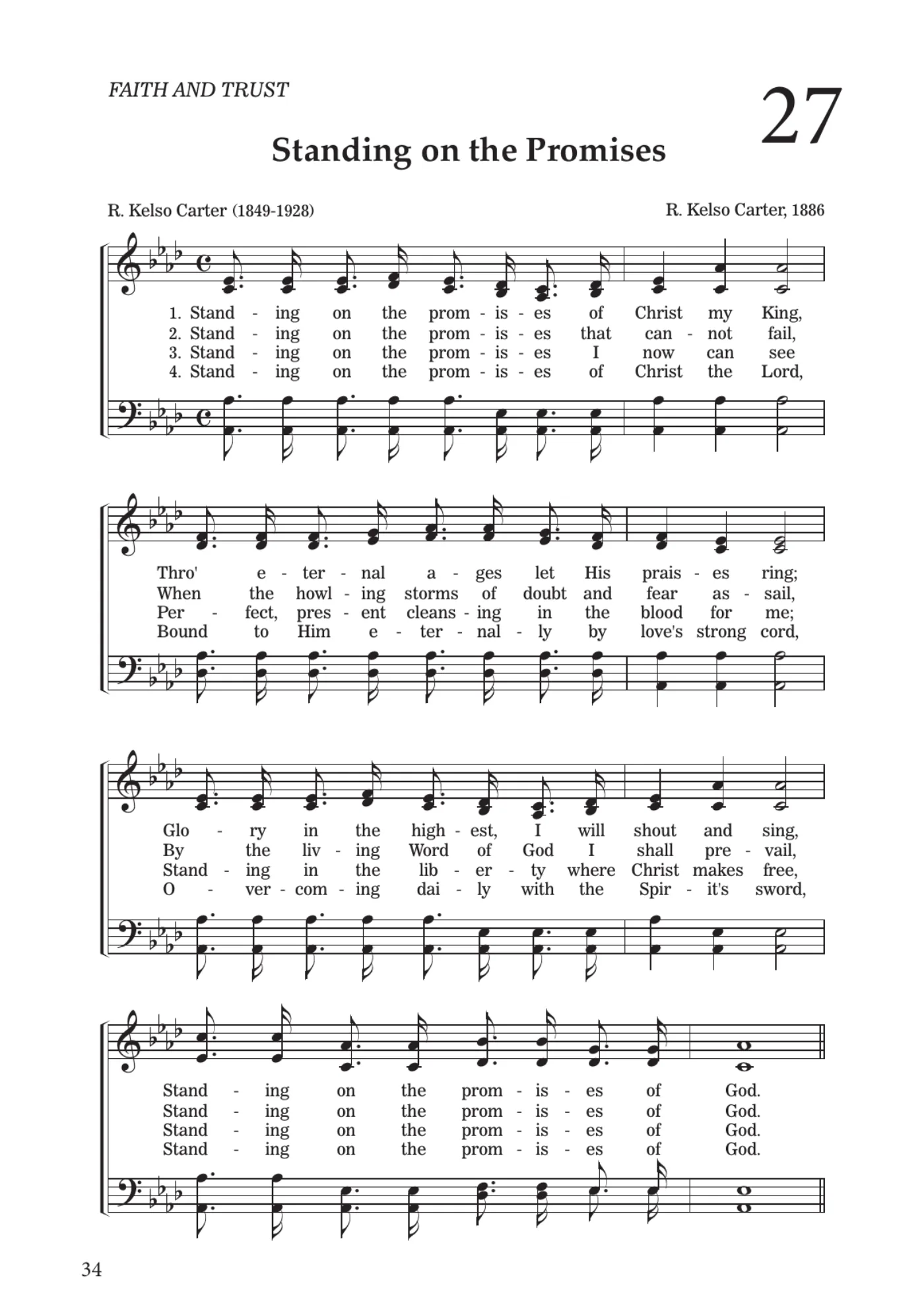 Sheet music for Standing on the Promises, page 34
