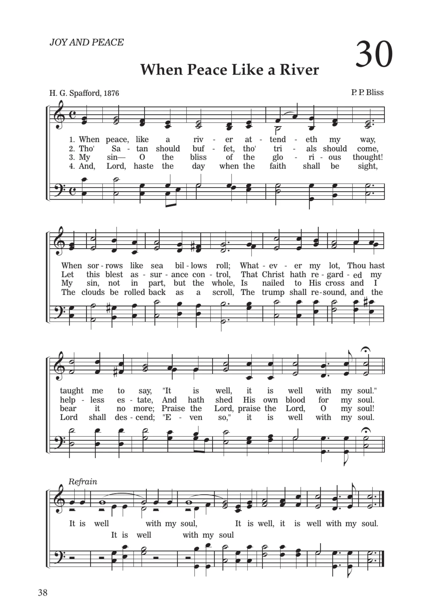 Sheet music for When Peace Like a River, page 38